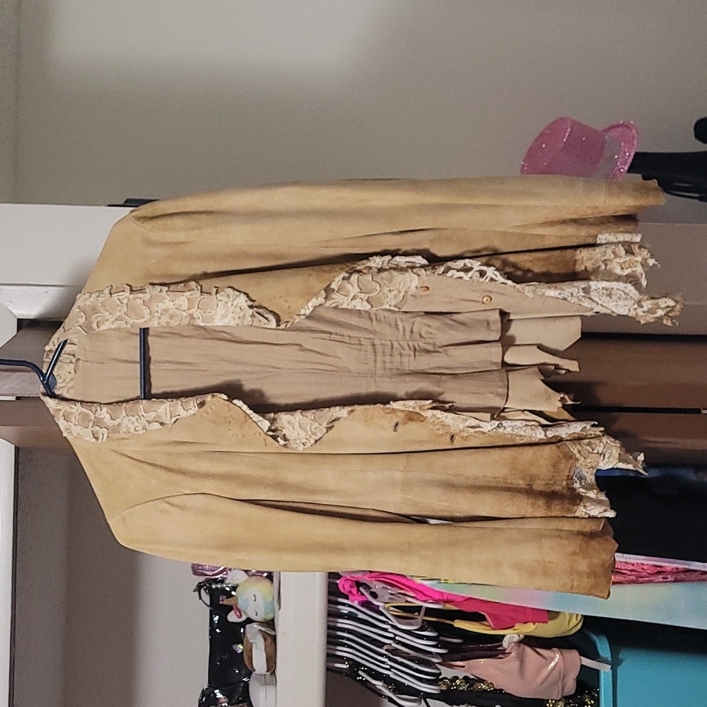 Free people suede and lace lambskin storm warning jacket Medium